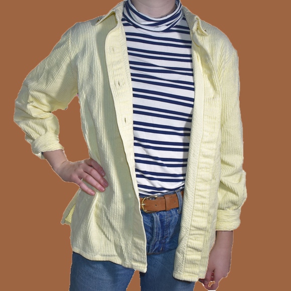 Jackets & Blazers - Yellow Corduroy Button-Up